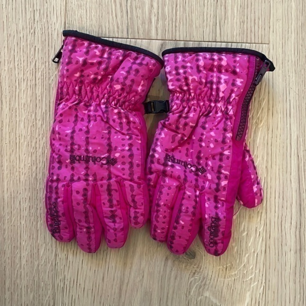 Columbia Kids Youth Large Bugaboo Omni-Tech Pink Waterproof Ski Gloves
